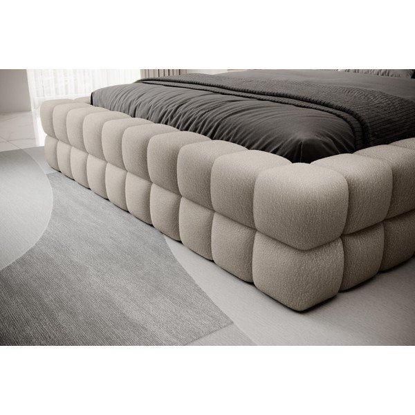 Béžová čalúnená dvojlôžková posteľ s úložným priestorom s roštom 160x200 cm Dizzle – ELTAP-image-3