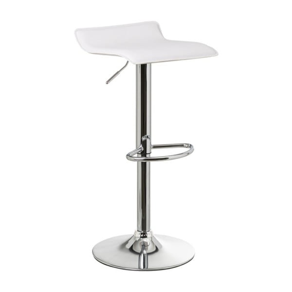 Biele barové stoličky s nastaviteľnou výškou z imitácie kože v súprave 2 ks (výška sedadla 63 cm) – Casa Selección