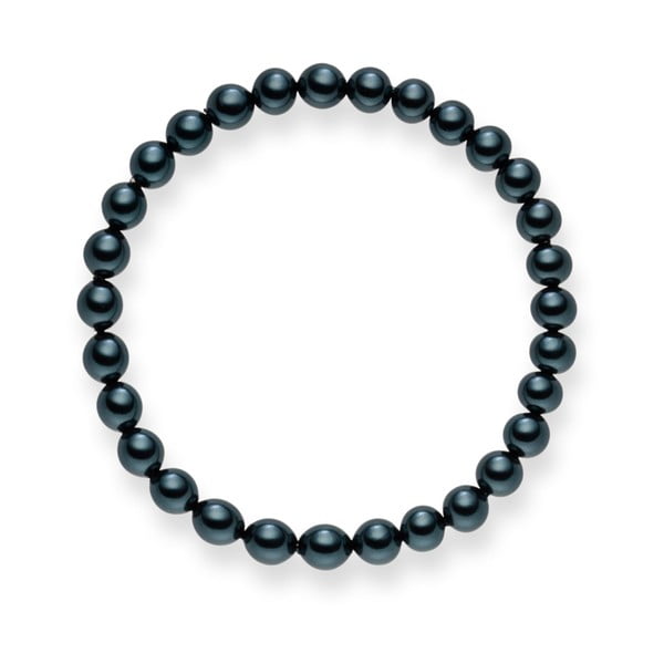Tmavomodrý perlový náramok Pearls of London Mystic Dark Blue, dĺžka 21 cm
