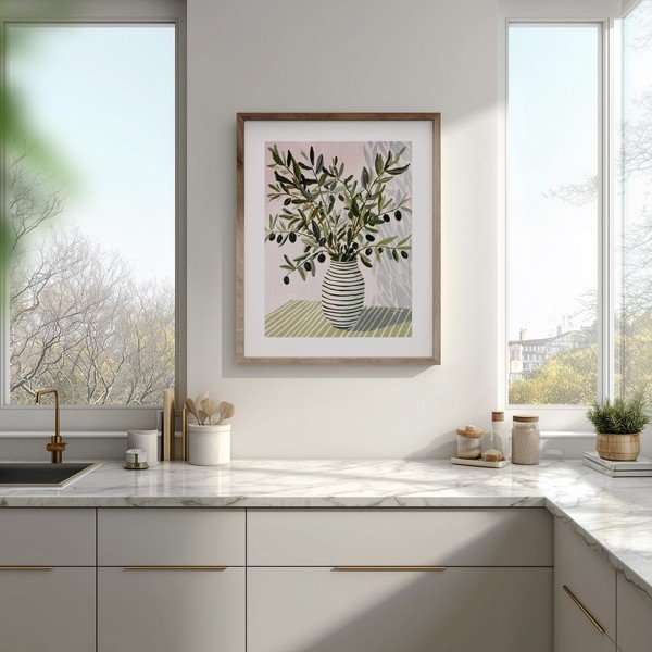 Tlačený obraz s rámom 40x50 cm Olive Bunch II – Styler-image-1