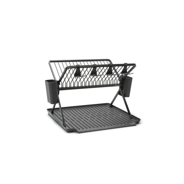Tmavozelený kovový dvojposchodový odkvapkávač 42x51 cm – Brabantia-image-2