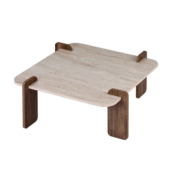 Béžový konferenčný stolík 90x90 cm Marais – Nordure-image-2