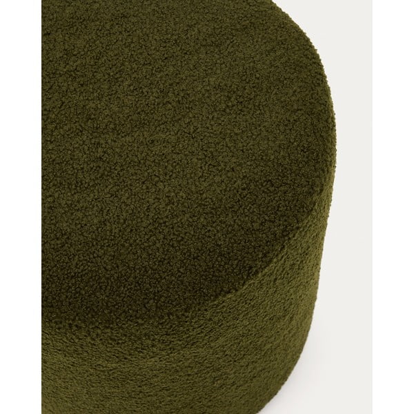 Zelený taburet z textílie buklé Kaeli – Kave Home-image-1