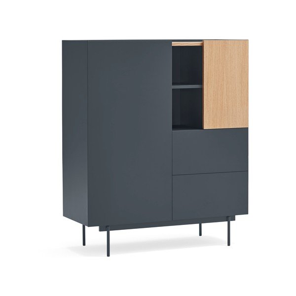 Vysoká komoda v dekore duba v antracitovo-prírodnej farbe 100x120 cm Otto – Teulat-image-2