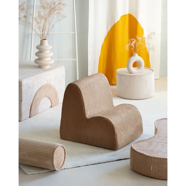 Svetlohnedý menčestrový detský pohovkový vankúš Roll – Wigiwama-image-2