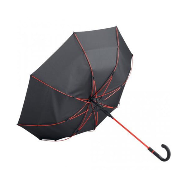 Čierny dáždnik s červenými detailmi Ambiance Fare Proof-image-3