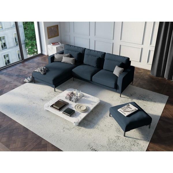 Tmavomodrá rohová pohovka Interieurs 86 Seine, ľavý roh-image-1
