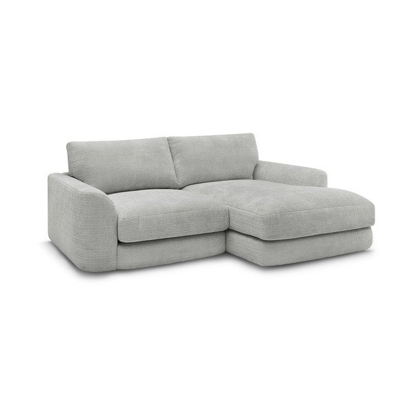 Svetlosivá ženilková rohová pohovka (pravý roh/s leňoškou) Leonore – Bobochic Paris