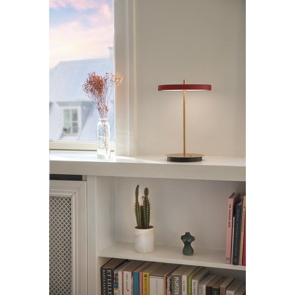 Červená LED stolová lampa so stmievačom s kovovým tienidlom (výška  31 cm) Asteria Move – UMAGE-image-4