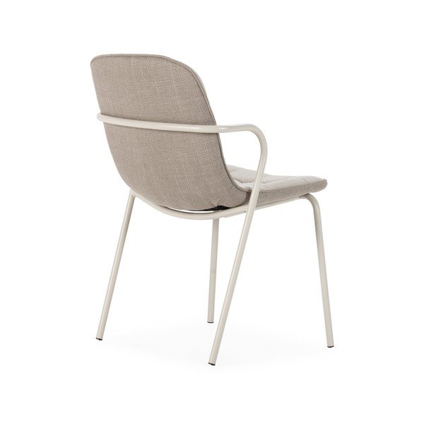 Béžová čalúnená jedálenská stolička s podrúčkami Angie – Marckeric-image-4