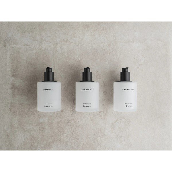 Biele nástenné sklenené dávkovače mydla v súprave 3 ks 350 ml Kirei – Blomus-image-2