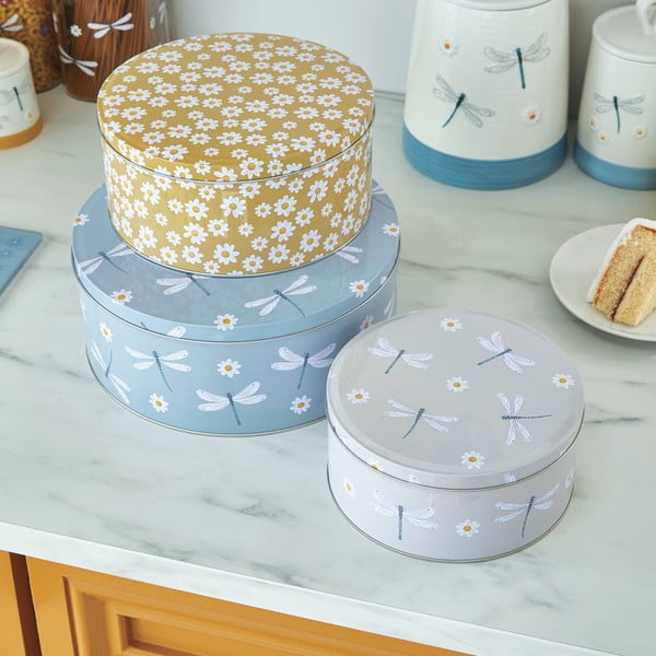 Oceľové dózy v súprave 3 ks na cukrovinky English Meadow – Cooksmart ®-image-1