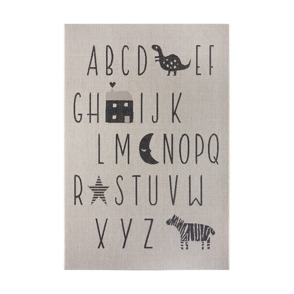 Krémovobiely detský koberec Ragami Letters, 200 x 290 cm