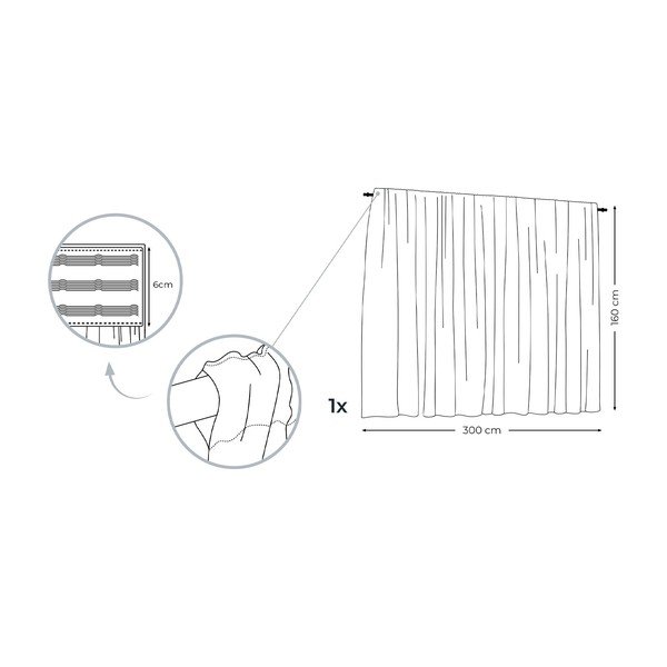 Tyrkysovomodrý záves AmeliaHome Voile Pleat, 160 x 300 cm-image-3