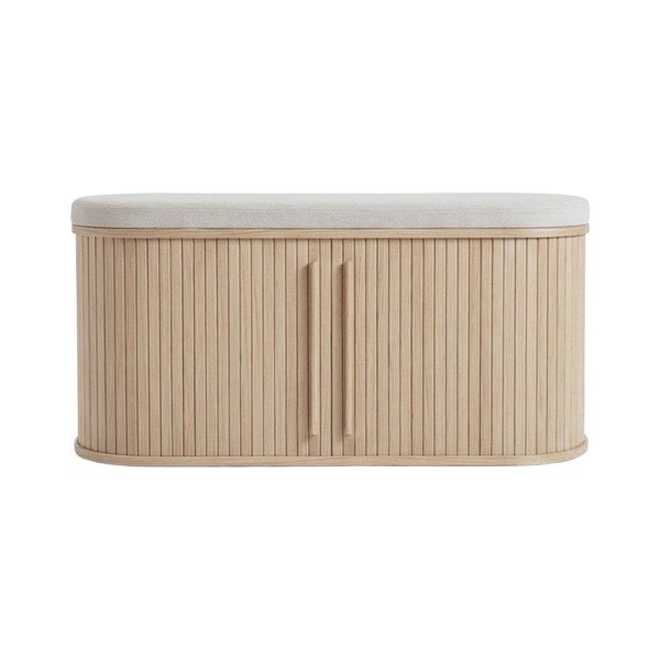 Polstrovaná lavica v prírodnej farbe Meta – Unique Furniture
