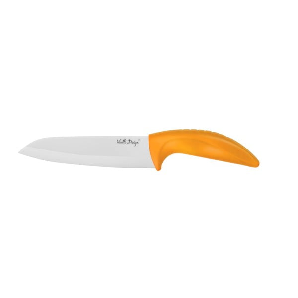 Oranžový keramický nôž Chef, 16 cm