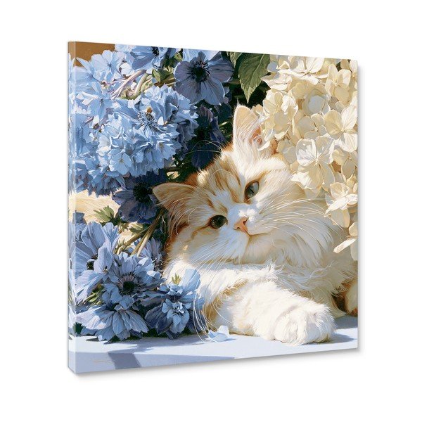 Tlačený obraz na plátne 32x32 cm Floral Feline – Styler-image-3
