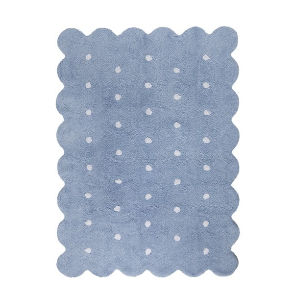 Modrý bavlnený ručne vyrobený koberec Lorena Canals Biscuit, 120 x 160 cm