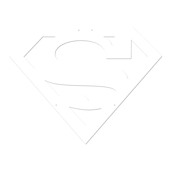 Biela nástenná kovová dekorácia Wall Decor Superman
