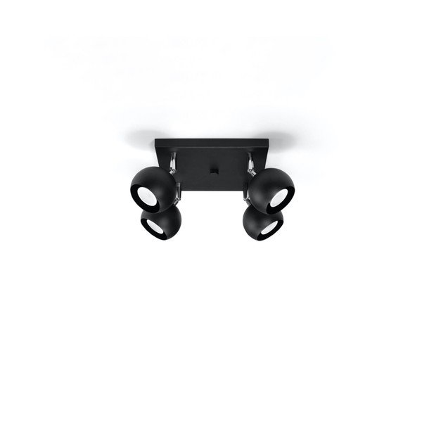 Čierne bodové svietidlo 25x25 cm Ollo – Sollux