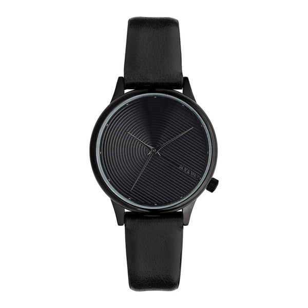 Dámske čierne hodinky s koženým remienkom Komono Deco