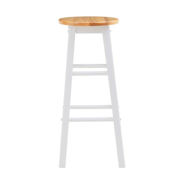 Biela/v prírodnej farbe barová stolička z kaučukového dreva (výška sedadla 74 cm) Chester – Premier Housewares-image-2