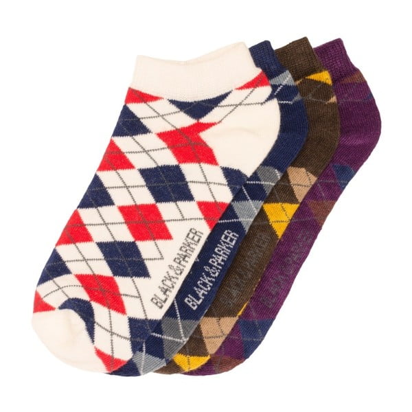 Sada 4 párov členkových unisex ponožiek Black&Parker London Floyd, veľkosť 37/43