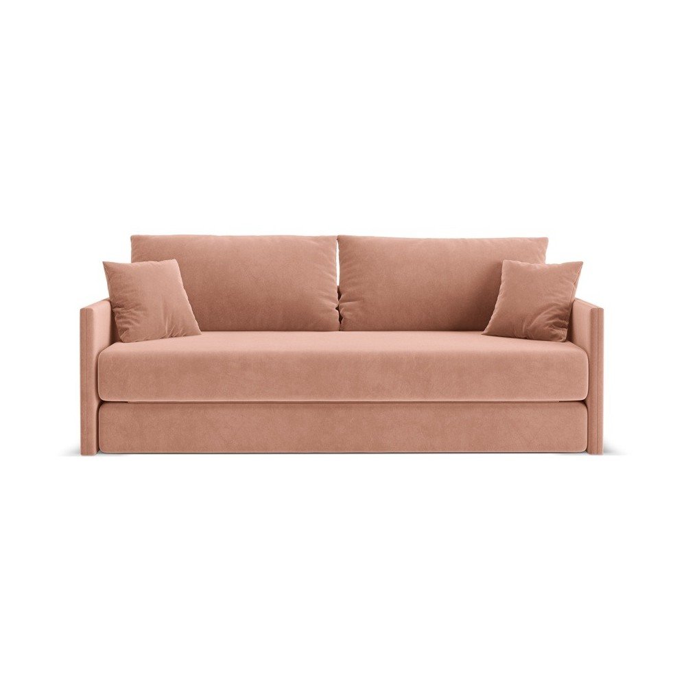 E-shop Ružová zamatová rozkladacia pohovka 209 cm Shannon – Cosmopolitan Design