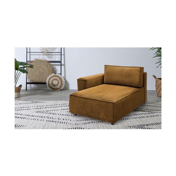 Menčestrový modul pohovky (ľavý roh) v horčicovej farbe Nihad modular – Bobochic Paris-image-1