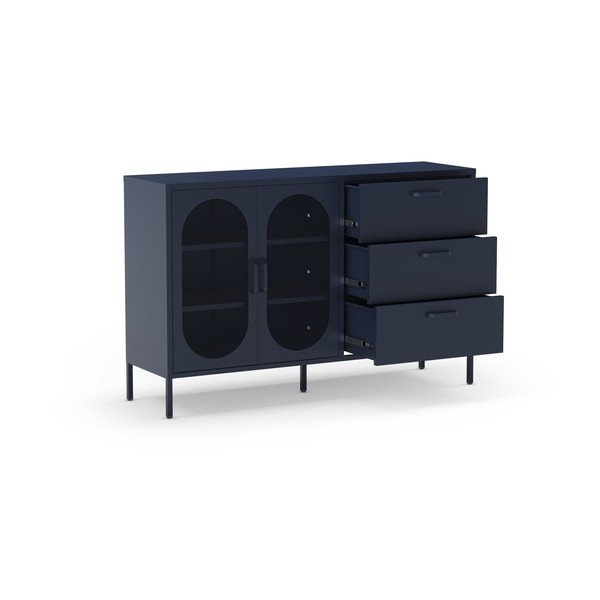 Tmavomodrá komoda 140x90 cm Diora – Marckeric-image-4