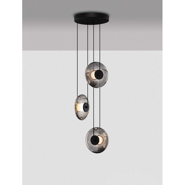 Matne čierne sklenené LED závesné svietidlo so stmievačom ø 35 cm Ballet – Nova Luce-image-4