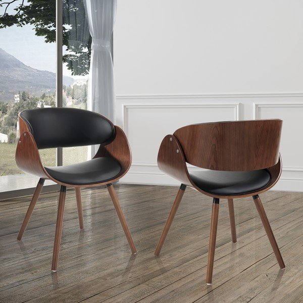 Čierne/tmavohnedé čalúnené jedálenské kreslo s podrúčkami Visby Evo – Tomasucci-image-1