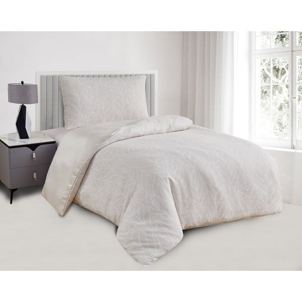 Béžové obliečky na jednolôžko zo žakára 140x200 cm Florida – My House-image-1