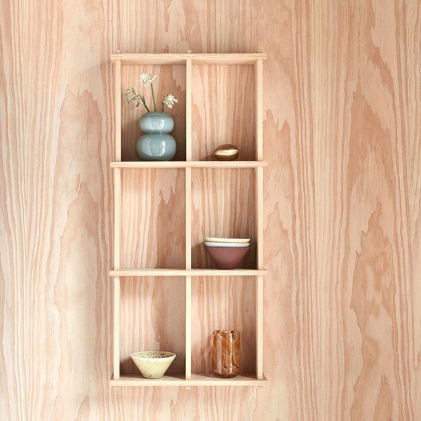 Poschodová polica z dubového dreva v prírodnej farbe 37 cm Grid – OYOY Living Design-image-1