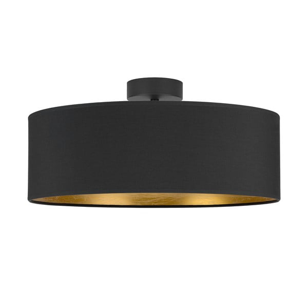 Čierne stropné svietidlo s detailom v zlatej farbe Sotto Luce Tres XL, ⌀ 45 cm