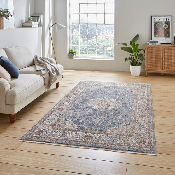 Modro-béžový behúň 80x300 cm Vintage – Think Rugs-image-1