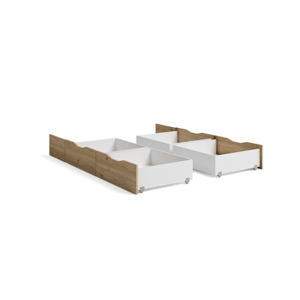 Biele/prírodné zásuvky pod posteľ v súprave 2 ks Lyon – Marckeric
