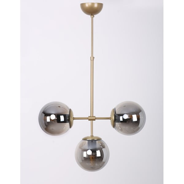 Stropné svietidlo so skleneným tienidlom v sivo-zlatej farbe ø 15 cm Seagull – Squid Lighting-image-1