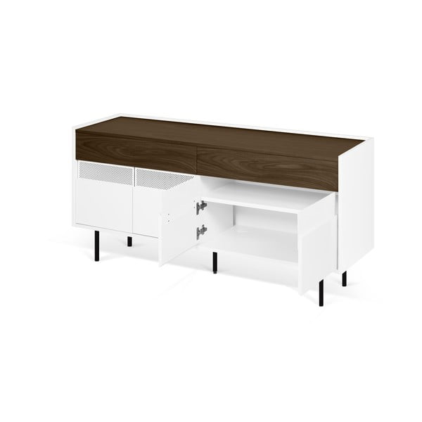 Biela komoda s prvkami z orechového dreva TemaHome Radio-image-2