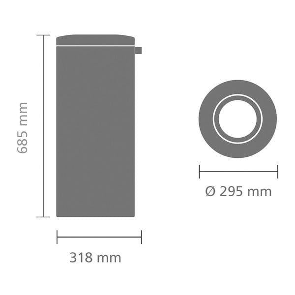 Oceľový odpadkový kôš v matne striebornej farbe 30 l Flame Guard – Brabantia-image-4