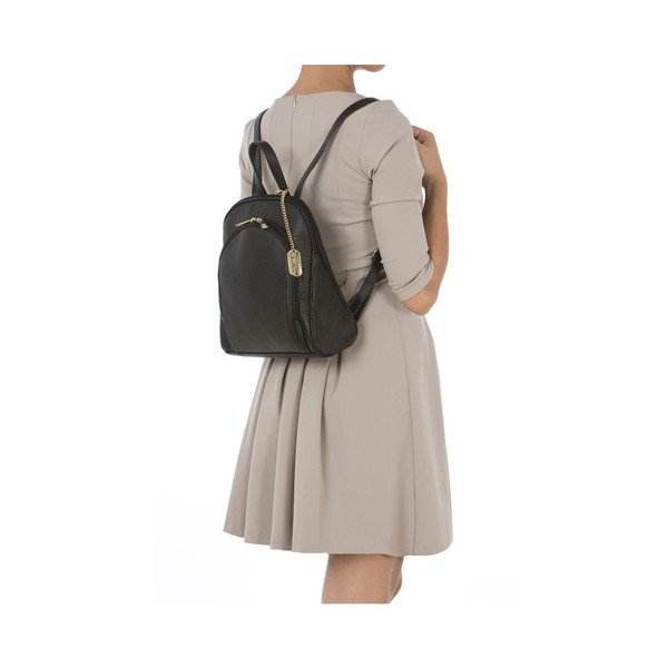 Čierny kožený batoh Anna Morellini Oxana-image-1