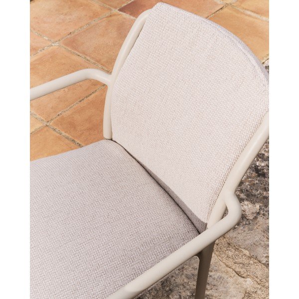 Béžová polstrovaná záhradná stolička Linosa – Kave Home-image-4