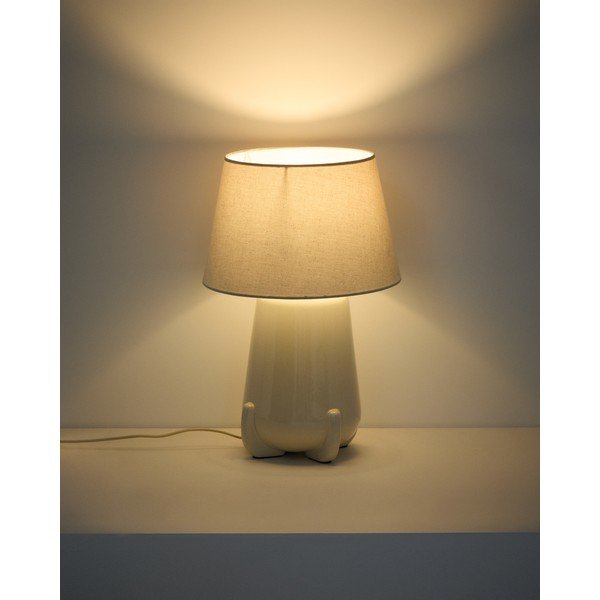 Béžová/slonovinová keramická stolová lampa (výška  45,5 cm) Odra – Kave Home-image-2