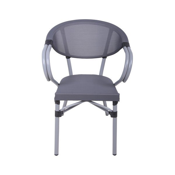 Sivá kovová záhradná stolička Toskana – Garden Pleasure