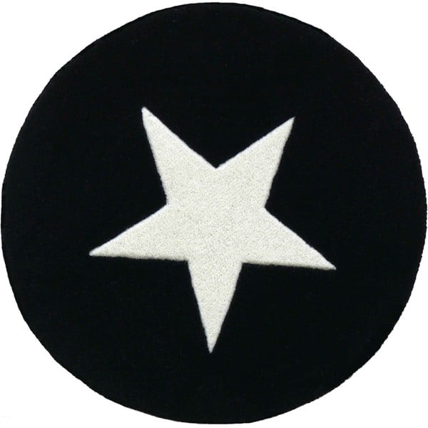Vlnený koberec Star Black, 130 cm