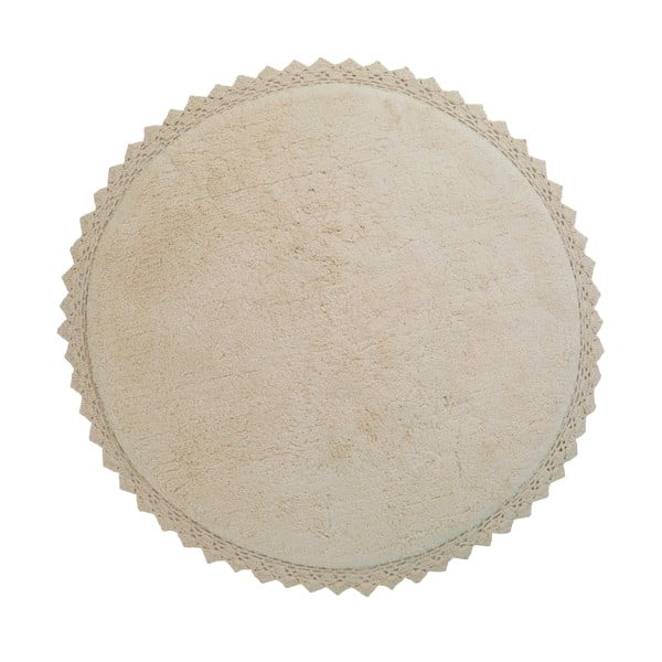 Krémový umývateľný ručne tkaný bavlnený okrúhly koberec ø 110 cm Perla Sable – Nattiot