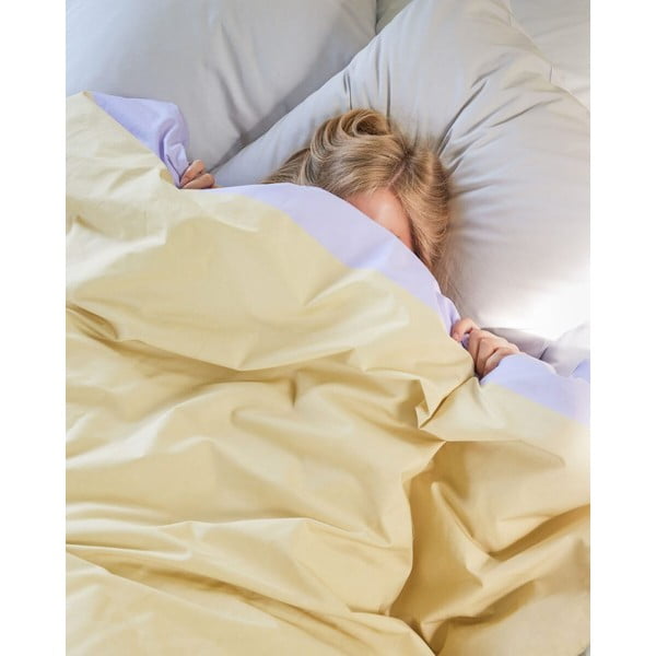 Bielo-béžové bavlnené obliečky na jednolôžko 140x200 cm Block – Hübsch-image-4