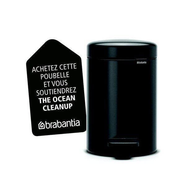 Čierny pedálový odpadkový kôš Brabantia Newicon, 3 l-image-1
