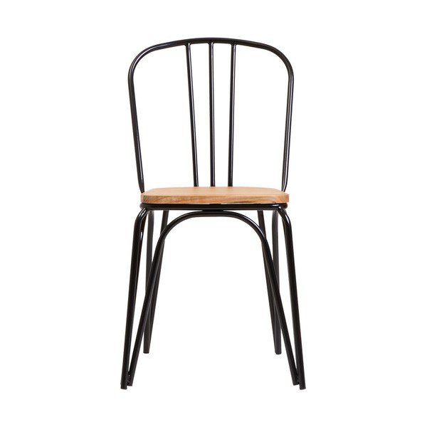 Čierna jedálenská stolička z brestového dreva District – Premier Housewares-image-2