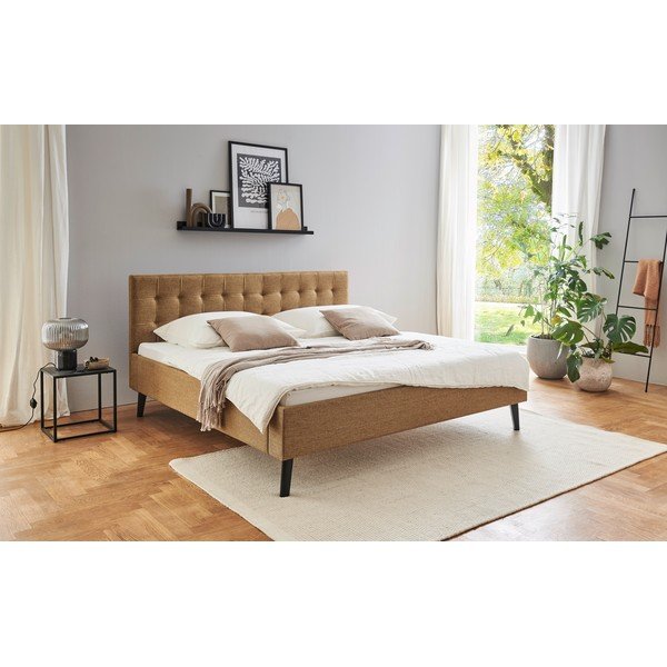 Hnedá čalúnená dvojlôžková posteľ bez roštu 180x200 cm Empire – Meise Möbel-image-1